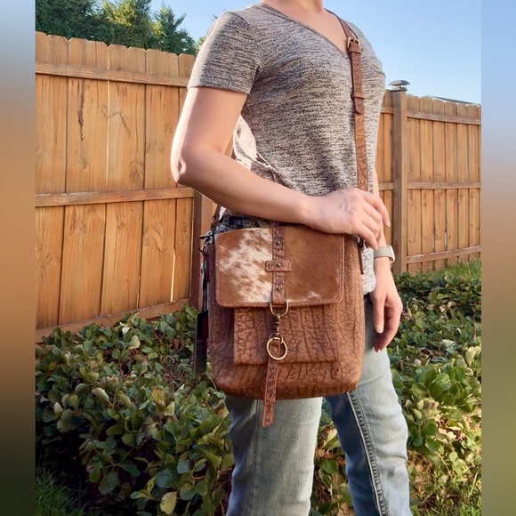 Myra Bag-Mesa Terra Leather and Hairon Bag - Picture 1 of 13